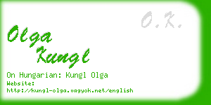 olga kungl business card